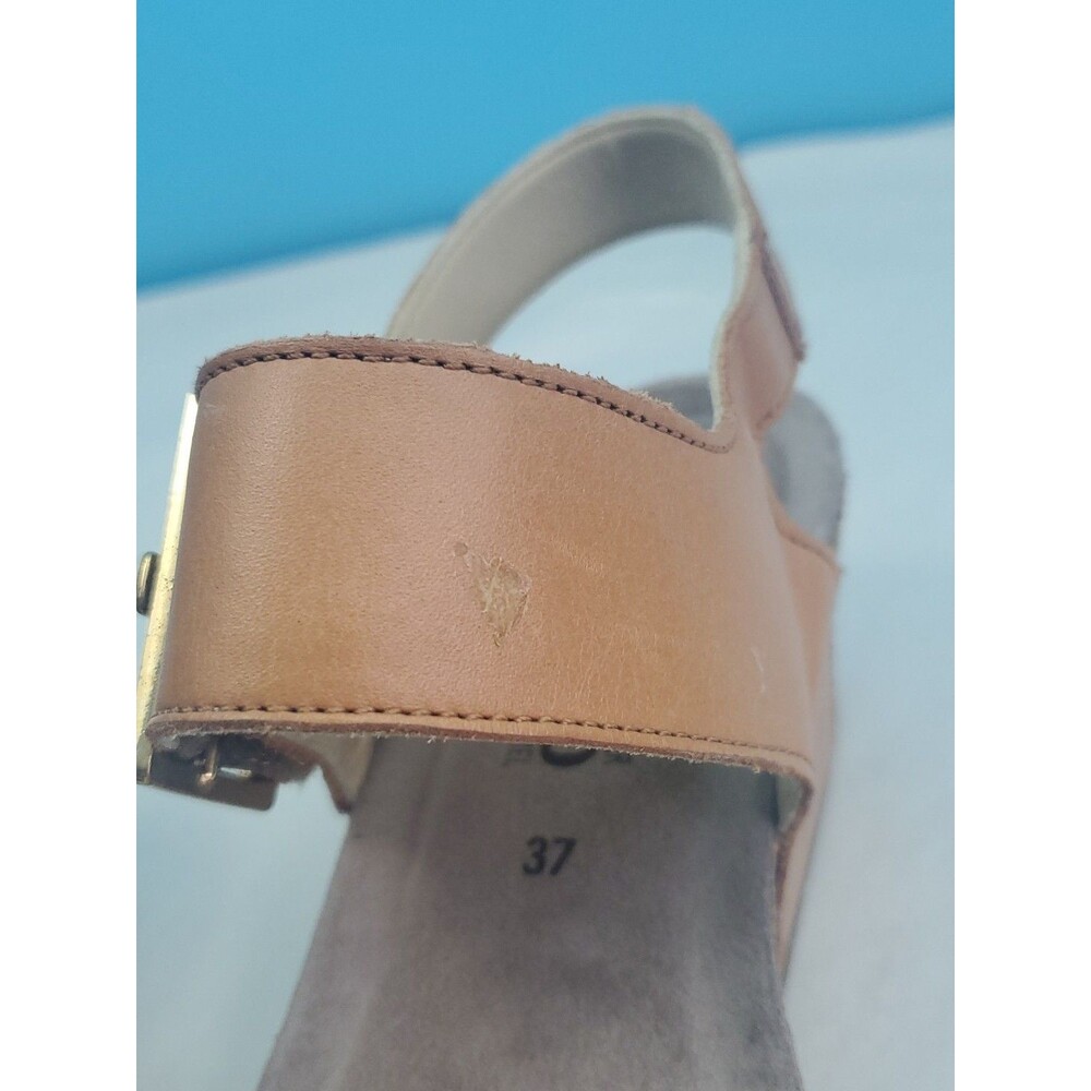 Mephisto Morgana Tan Leather Wedge Sandals Women's EUR 37 US 7 Adjustable - Picture 10 of 13